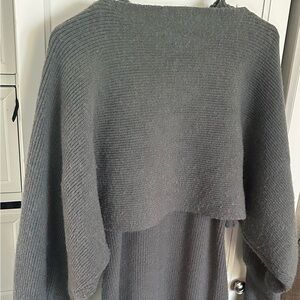 Green Knit Shrug Two-Piece Sweater Dress